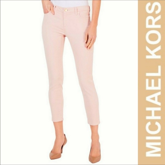 Michael Kors Cropped Skinny Pink Jeans - Picture 2 of 10